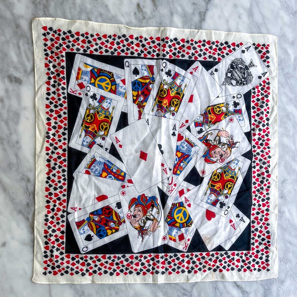 Moschino Playing Card Print Silk Scarf